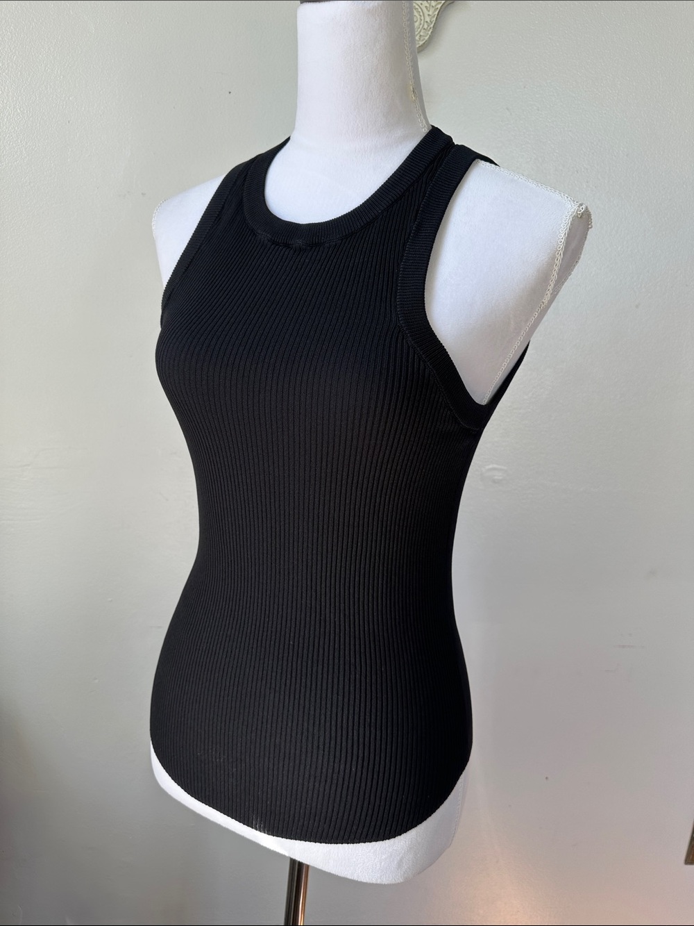 Zara Black Ribbed Tank Top - Racerback Style